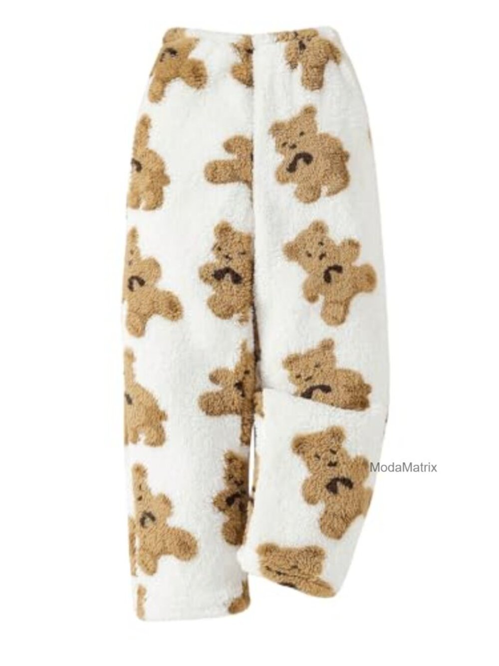 Girls Fuzzy Teddy Bear Sweatpants Elastic Waist Baggy Winter Pants